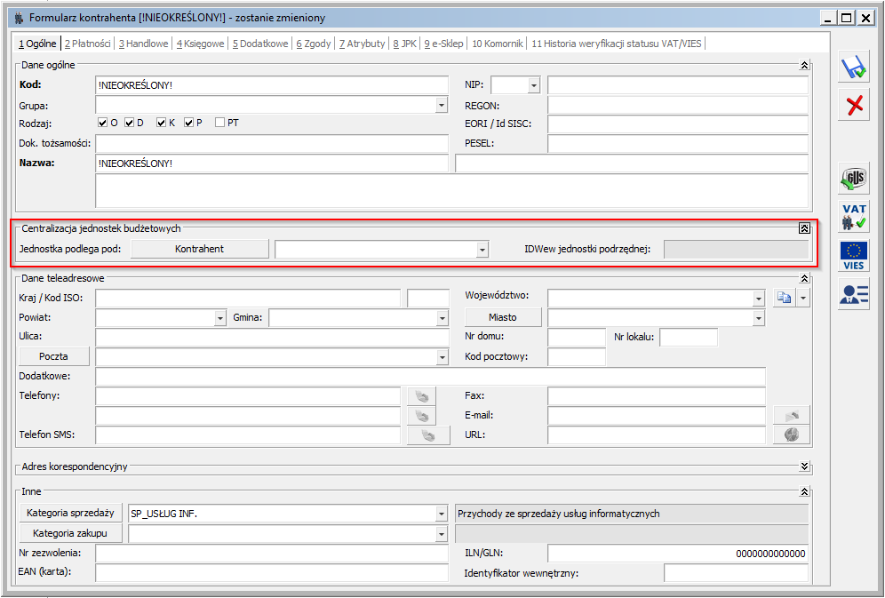 ERP Optima ustawienie JST